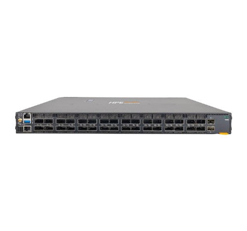 HPE Aruba Networking CX 9300S 32p QSFP28 100G 8p QSFP‑DD 400G Back‑to‑Front 6xFan 2xAC Bundle Managed L3 1U