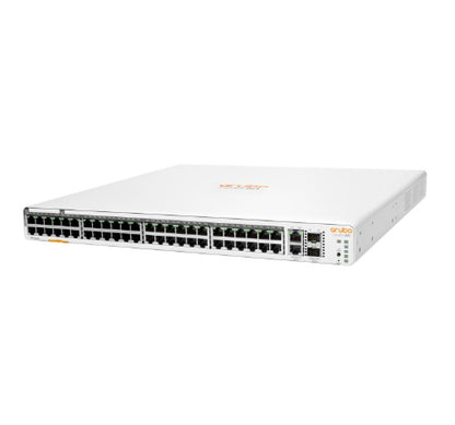 HPE Aruba Instant On 1960 48G 40p Class4 8p Class6 PoE 2XGT 2SFP+ 600W Managed L2+ Gigabit Ethernet (10/100/1000) Power over Ethernet (PoE) 1U