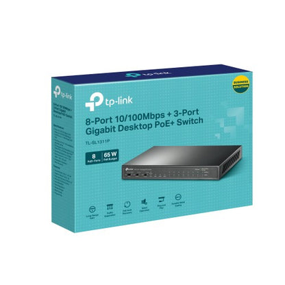 TP-Link TL-SL1311P network switch Fast Ethernet (10/100) Power over Ethernet (PoE) Black