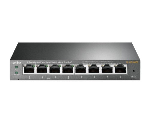 TP-Link TL-SG108PE Managed L2 Gigabit Ethernet (10/100/1000) Power over Ethernet (PoE) Black