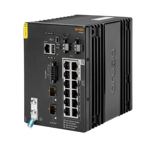 HPE Aruba Networking CX 4100i 12p 1GbE 8p Class4 PoE and 4p Class6 PoE 2p SFP+ DIN Mount Managed L2 Gigabit Ethernet (10/100/1000) Power over Ethernet (PoE) 4U Black
