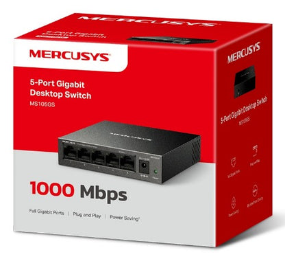 Mercusys MS105GS network switch Unmanaged Gigabit Ethernet (10/100/1000) Black
