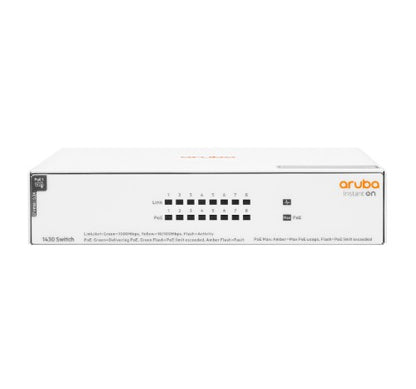 HPE Aruba Instant On 1430 8G Class4 PoE 64W Unmanaged L2 Gigabit Ethernet (10/100/1000) Power over Ethernet (PoE)