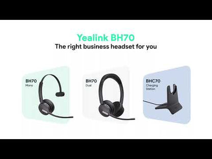 Yealink BH70 Mono Wireless Bluetooth Headset – UC Noise Cancelling Business Headset