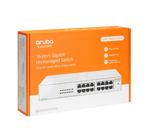 HPE Aruba Instant On 1430 16G Unmanaged L2 Gigabit Ethernet (10/100/1000)