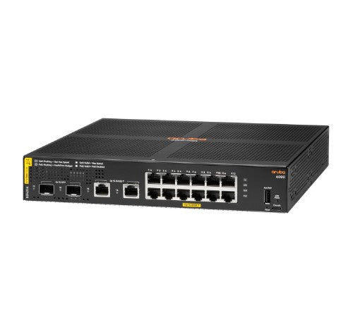 HPE Aruba 6000 12G Class4 PoE 2G/2SFP 139W Managed L3 Gigabit Ethernet (10/100/1000) Power over Ethernet (PoE) 1U