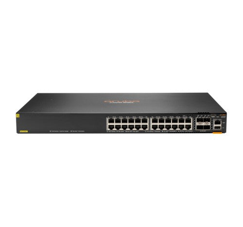 HPE Aruba Networking CX 6300F 24-port 1GbE Class 4 PoE and 4-port SFP56 Managed L3 Gigabit Ethernet (10/100/1000) Power over Ethernet (PoE) 1U
