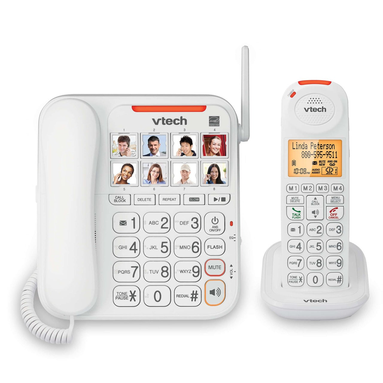 VTech CareLine Amplified Corded Phone with DECT 6.0GHz Cordless Phone (SN5147) VTECH